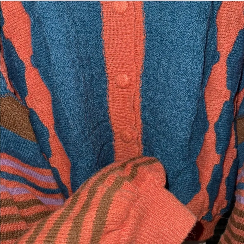 Cider Striped Knit Sweater in Blue and Orange - Picture 5 of 5